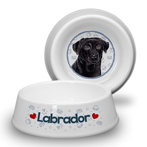 Labrador SCHWARZ - Hundenapf Ø 21cm. Rutschfester Futternapf/Trinknapf für mittlere Hunderassen. Fressnapf, Wasserschale, Haustierschüssel auch für Leckereien geeignet. Robust und Langlebig. von power gift