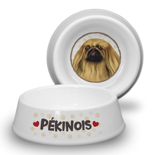 PEKINOIS (FRA) - ABS Hundenapf Ø 18cm. Rutschfester Futternapf Trinknapf. Fressnapf, Wasserschale, Haustierschüssel. Praktisch, Robust, Langlebig. von power gift