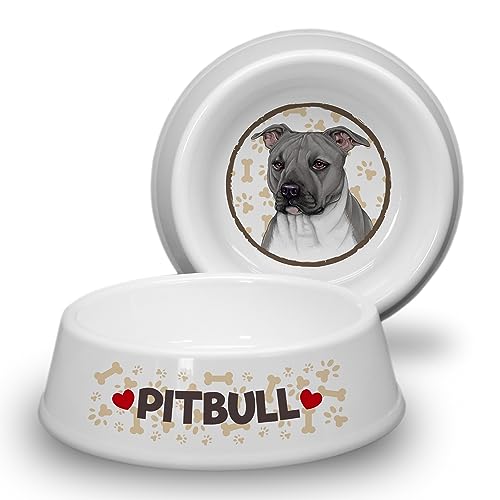 Pitbull - Hundenapf Ø 21cm. Rutschfester Futternapf/Trinknapf für mittlere Hunderassen. Fressnapf, Wasserschale, Haustierschüssel auch für Leckereien geeignet. Praktisch, Robust und Langlebig. von power gift