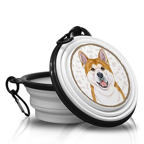 1. Akita - Fressnapf to go, Schüssel, Schale. Falt und Tragbarer Hundenapf mit Karabiner für Spaziergänge mit deinen Vierbeiner. Handlich, leicht und vor allem Einmalig. von power gift
