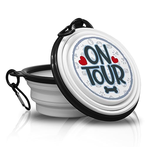 ON Tour - Schale, Schüssel, Fressnapf - Falt, Tragbarer Trinknapf mit Karabiner für Unterwegs. Futternapf, Haustierschüssel. Handlich und Einzigartig. von power gift