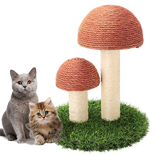 powerking Kratzbaum für Katzen,zusammenbaubarer Pilz Kitty Katzenkrallenkratzer Sisalseil Bedeckter weicher glatter Rasen - Süßes Kratzbrett-Pad für Katzengeschenk von powerking