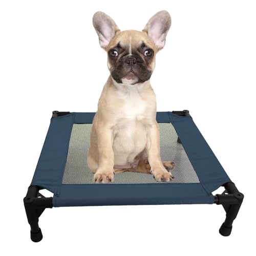 Pozico Erhöhtes Haustierbett mit atmungsaktivem Netzgewebe für kleine Katzen und Hunde, erhöhtes kühlendes Haustierbett für Welpen und Kätzchen, 48 x 48 cm, Marineblau Pozico Erhöhtes Haustierbett mit atmungsaktivem Netzgewebe für kleine Katzen und Hunde, erhöhtes kühlendes Haustierbett für Welpen und Kätzchen, 48 x 48 cm, Marineblau von pozico