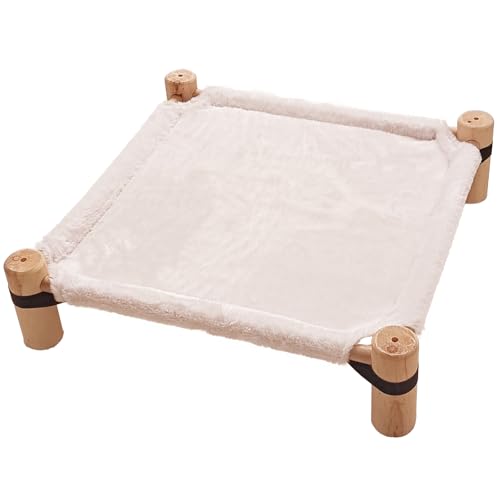 Pozico Katzenhängemattenbett - Hölzernes erhöhtes Katzen-/Hundebett mit flauschigem Winterstoff - Erhöhtes Haustierbett Möbel für kleine Hunde, Katzen & Kleintiere - Warme Plüsch Indoor Liege Pozico Katzenhängemattenbett - Hölzernes erhöhtes Katzen-/Hundebett mit flauschigem Winterstoff - Erhöhtes Haustierbett Möbel für kleine Hunde, Katzen & Kleintiere - Warme Plüsch Indoor Liege von pozico