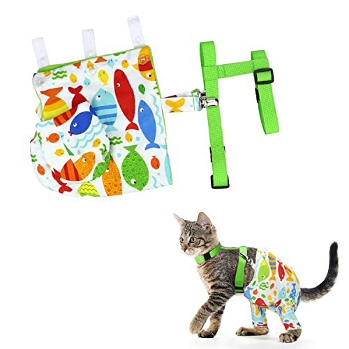 Hinterbeinschutz für Katzen mit verstellbarem elastischem Seil und Schnalle für postoperative Katze, Bequeme Kegel-Alternative, kein Lecken, Alternative für Operationsanzug Hinterbeinschutz für Katzen mit verstellbarem elastischem Seil und Schnalle für postoperative Katze, Bequeme Kegel-Alternative, kein Lecken, Alternative für Operationsanzug von pranovo
