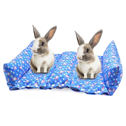 pranovo Doppel-Flop-Bett, Kaninchen, Kuschelbett mit abnehmbaren Kissen für Kaninchen, kleine Haustiere, Katzen, verhindert wunde Schläge von pranovo