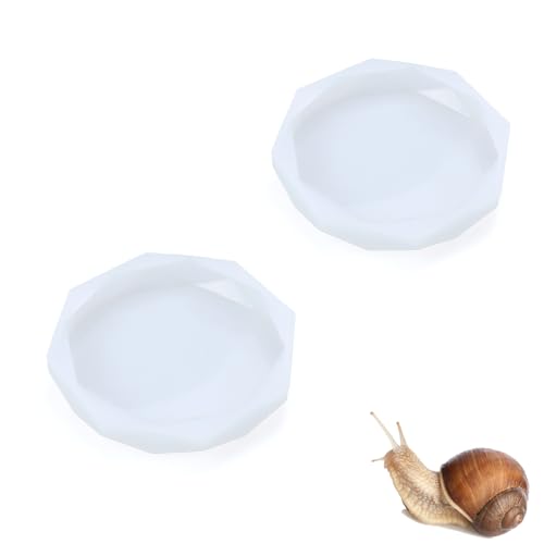 pranovo Schnecken-Wassernapf für Landschnecken, Haustierschnecke, Wassernapf, Silikon, Schnecke, Kalziumschale, Schnecken-Futterschale, Weiß, 2 Stück pranovo Schnecken-Wassernapf für Landschnecken, Haustierschnecke, Wassernapf, Silikon, Schnecke, Kalziumschale, Schnecken-Futterschale, Weiß, 2 Stück von pranovo