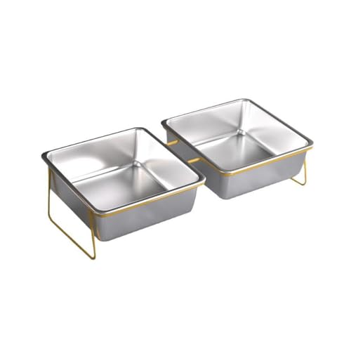 predolo 2 Stück Erhöhte Katzen Doppel Fress Wasser Edelstahl Schüsseln Design Ständer für Katzen Kleine Hunde Fütterung Zuhause predolo 2 Stück Erhöhte Katzen Doppel Fress Wasser Edelstahl Schüsseln Design Ständer für Katzen Kleine Hunde Fütterung Zuhause von predolo
