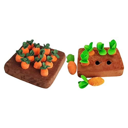 predolo 2er Pack Hunde Karotten Plüschspielzeug - Interaktives Spielzeug für Haustiere, Spaßgarantie!, 6 Karotten von predolo