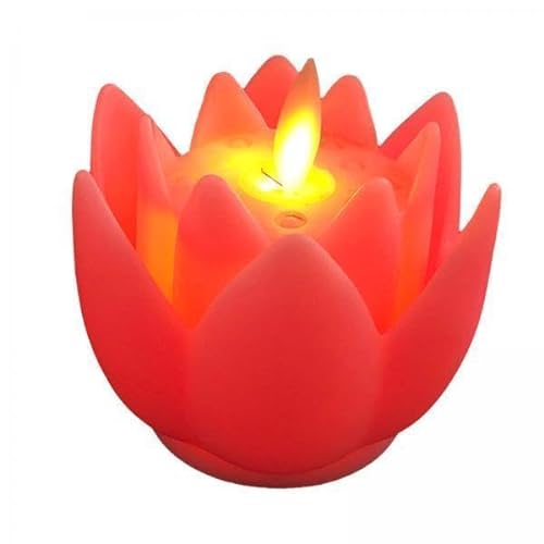 predolo 6X LED Teelichter, Kerze, Flackernde LED Lotus Buddhistische Lampe, Elektrische Kerzenlichter, Lotus Lampe für Tisch von predolo
