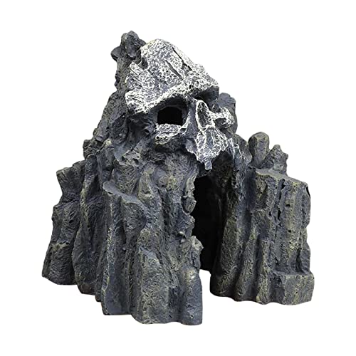 predolo Aquatic Skull Mountain Decor, Rock Cave Landscape Supplies Zubehör Rockery Ornament Stone für Aquarium Dekoration Pet Reptile von predolo