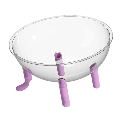 predolo Clear Space Capsule Katzenbett, Katzenhaus, leicht zu reinigende Möbel, Haustierzubehör, erhöhtes transparentes Kuppel-Haustierbett, Schlafnest, Lila von predolo