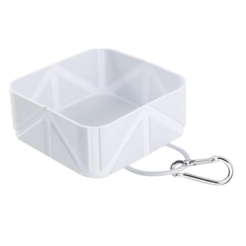 predolo Faltbarer Reise Hundenapf 10,5 X 10,5 X 4,5 cm, Multifunktionaler Tragbarer Futternapf, Haustier Tränkeschale für Picknicks Und Wanderungen, Grau von predolo