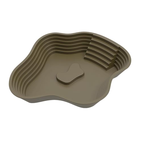 predolo Futter Und Wassernapf für Reptilien mit Rampe, Schildkröten Badebecken, Aquarium Ornament, Extra Große Wasserschale für Reptilien, für Geckos, Schlan, Dunkelgrün von predolo