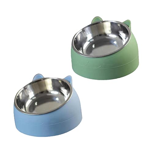 predolo Futternapf für Haustiere - Erhöhter Futterbehälter mit Schutz und Komfort, Grün und Blau von predolo