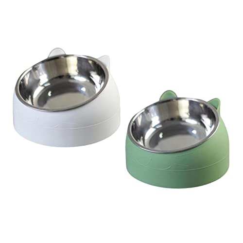 predolo Futternapf für Haustiere - Erhöhter Futterbehälter mit Schutz und Komfort, Weiß Grün von predolo