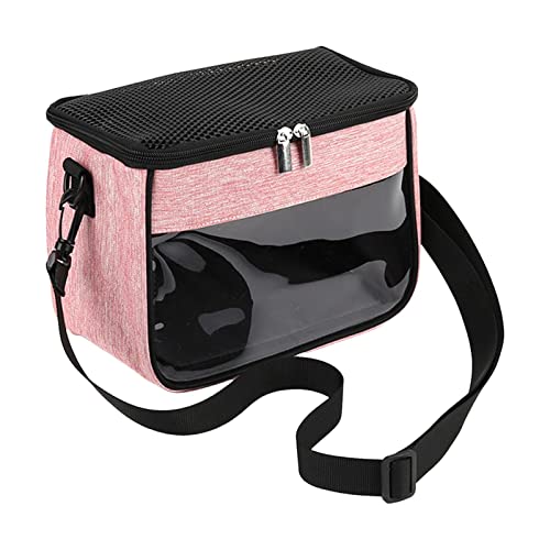 predolo Hamster-Tragetasche mit verstellbarem Einzelschultergurt, Reisetasche mit durchsichtigem Fensterbeutel, atmungsaktives Netz für Ratten, kleine, l von predolo