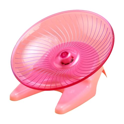 predolo Hamster-Übungsrad, geräuschloser Rollenlauf, langlebiges, rundes Aktivitäts-Rotationsscheiben-Laufrad für kleine Tiere, Igel, Pink Rot von predolo