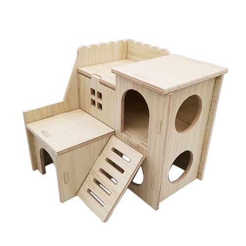 predolo Hamsterhaus Aus Holz, Käfigzubehör, Hamsterhütte, Lustige Hütte, Rennmaushaus für Kleine Tiere, Syrische Hamster, Mäuse, 14.5 cm x 15.5 cm x 14 cm predolo Hamsterhaus Aus Holz, Käfigzubehör, Hamsterhütte, Lustige Hütte, Rennmaushaus für Kleine Tiere, Syrische Hamster, Mäuse, 14.5 cm x 15.5 cm x 14 cm von predolo