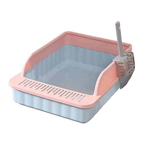 predolo Haustier-Katzentoilette, Töpfchen, Toilettenschüssel, Behälter mit Rahmen, spritzwassergeschützte, hochseitige Katzentoilette für kleine und, Blau Rosa predolo Haustier-Katzentoilette, Töpfchen, Toilettenschüssel, Behälter mit Rahmen, spritzwassergeschützte, hochseitige Katzentoilette für kleine und, Blau Rosa von predolo