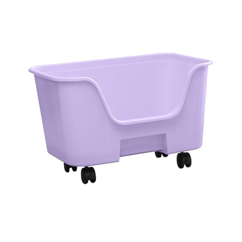 predolo Haustier-Katzentoiletten mit hohen Seiten, Kätzchen-Toilettenpfanne, stabiles Haustierzubehör, Katzen- und kleine Hunde-Bettpfanne, Violett mit Rad predolo Haustier-Katzentoiletten mit hohen Seiten, Kätzchen-Toilettenpfanne, stabiles Haustierzubehör, Katzen- und kleine Hunde-Bettpfanne, Violett mit Rad von predolo