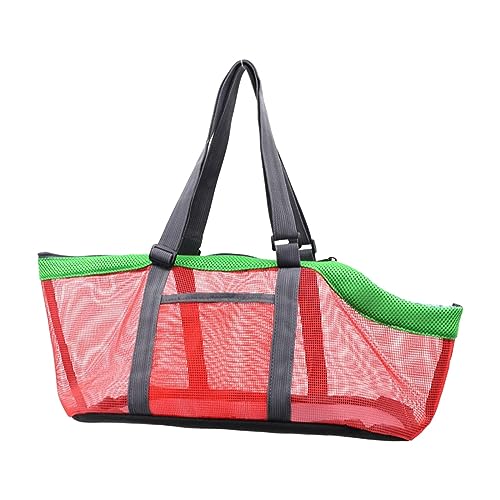 predolo Haustier-Tragetasche, Schulter-Reisetasche mit verstellbarem Schultergurt mit Seitentaschen, Tragetasche, Handtasche für kleine Hunde, Katzen, rot grün von predolo