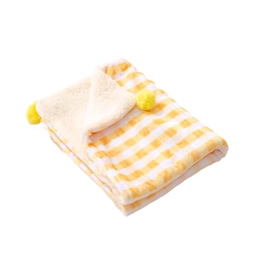 predolo Haustierdecke, Haustier Isomatte, Fleece Katzenbettmatte, Tragbar, Bequem, Vielseitig, Zwingerunterlage für Hauskatzen Und Kleine Hunde, Kätzchen, Gelb, L von predolo