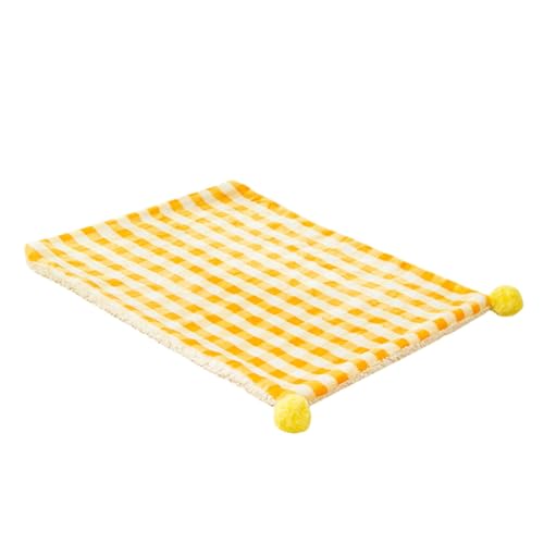predolo Haustierdecke, Haustier Isomatte, Fleece Katzenbettmatte, Tragbar, Bequem, Vielseitig, Zwingerunterlage für Hauskatzen Und Kleine Hunde, Kätzchen, Gelb, M von predolo