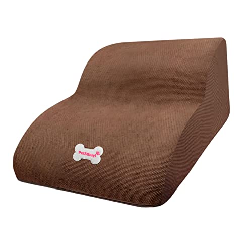 predolo Haustiertreppe für kleine Hunde und Katzen, tragbare Rampentreppe aus robustem Material zum Klettern auf Couch, Sofa und Hochbett, Kaffee von predolo