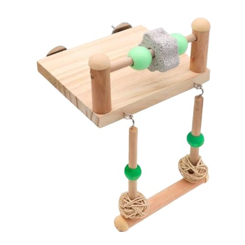 predolo Holzsitzstangen-Plattform für Vögel, Vogelkäfig-Spielzeug, Holz-Papageien-Sitzstangen-Spielzeug, stabil für Vögel, Papageien, Chinchillas von predolo