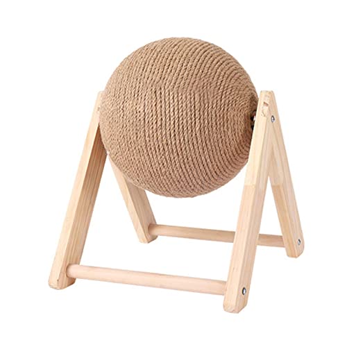 predolo Holzspielzeug für Katzen - Robuster Kratzball mit Sisal-Seil, L von predolo