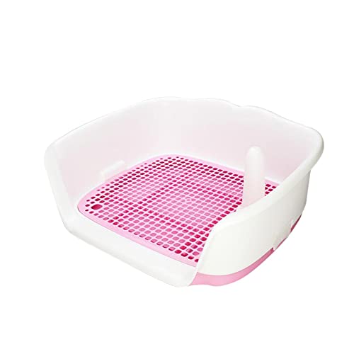 predolo Hundeklo Schale ohne Deckel, Einfach zu reinigende Katzenklo für Haustierkatzen - Praktische für Ihre, weiß rosa von predolo