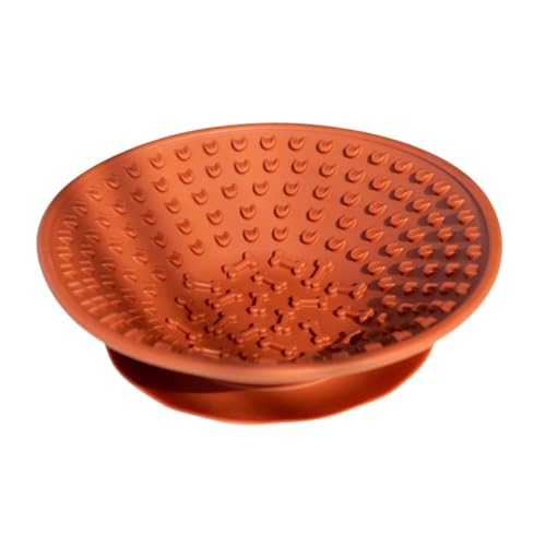 predolo Hundenapf mit Langsamer Fütterung, Tierbedarf, für Trockenfutter, Nassfutter Und Wasser, Langsame Fütterung, Interaktiver, Rutschfester Futte, Orange von predolo