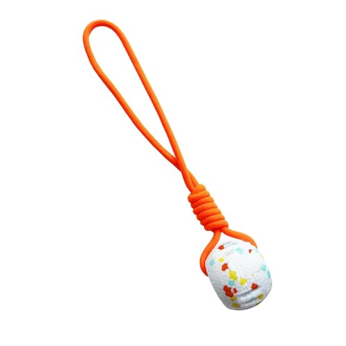 predolo Hundeseil-Spielzeugball, Welpen-Kauspielzeug, Knotenseil-Geschenke, Zerrspielzeug, Reinigungsübung, Hunde-Apportierspielzeug für mittelgroße und große, Orange von predolo