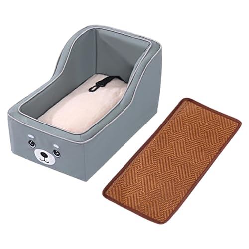 predolo Hundesitz in Der Mittelkonsole mit Abnehmbarem Kissen, Tragbarer Clip On Leine, Haustier Sitzerhöhung, Hunde Reisetasche für Kleine Hunde Und Katzen, Grau predolo Hundesitz in Der Mittelkonsole mit Abnehmbarem Kissen, Tragbarer Clip On Leine, Haustier Sitzerhöhung, Hunde Reisetasche für Kleine Hunde Und Katzen, Grau von predolo