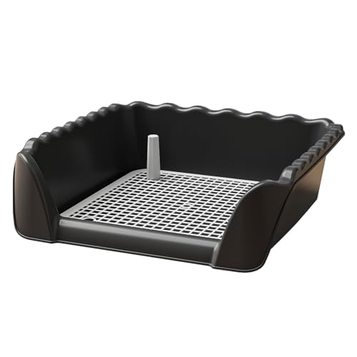 predolo Hundetoilette mit Abnehmbarem Pfosten, Kompakte Haustiertoilette, Tragbar, Leicht zu Reinigen, Töpfchentrainer, Trainingstöpfchen für Kaninchen, Welpe, Schwarz predolo Hundetoilette mit Abnehmbarem Pfosten, Kompakte Haustiertoilette, Tragbar, Leicht zu Reinigen, Töpfchentrainer, Trainingstöpfchen für Kaninchen, Welpe, Schwarz von predolo