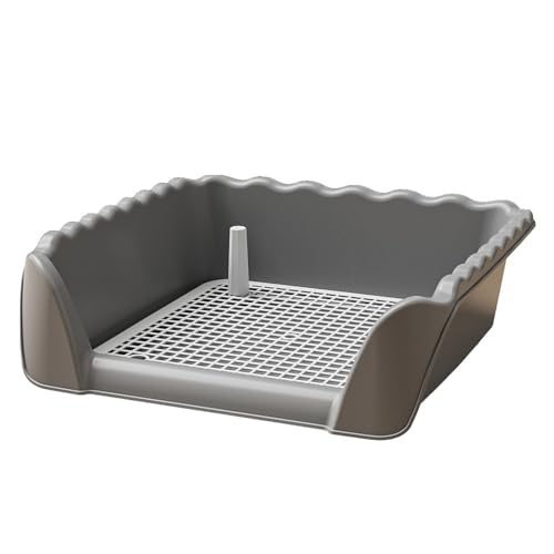 predolo Hundetoilette mit Abnehmbarem Pfosten, Kompakte Haustiertoilette, Tragbar, Leicht zu Reinigen, Töpfchentrainer, Trainingstöpfchen für Kaninchen, Welpe, grau predolo Hundetoilette mit Abnehmbarem Pfosten, Kompakte Haustiertoilette, Tragbar, Leicht zu Reinigen, Töpfchentrainer, Trainingstöpfchen für Kaninchen, Welpe, grau von predolo
