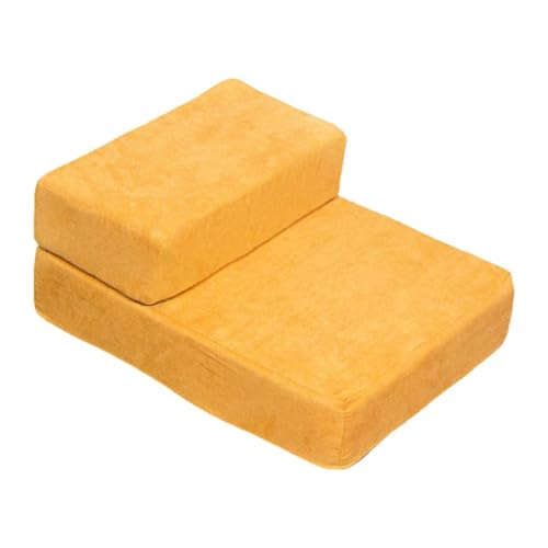 predolo Hundetreppe, Haustier Kletterstufen, Verbreitertes Pedal, 2 Stufige Tragbare Haustiertreppe mit Abnehmbarem, Waschbarem Bezug für Kleine Hunde Und Kat, Gelb predolo Hundetreppe, Haustier Kletterstufen, Verbreitertes Pedal, 2 Stufige Tragbare Haustiertreppe mit Abnehmbarem, Waschbarem Bezug für Kleine Hunde Und Kat, Gelb von predolo