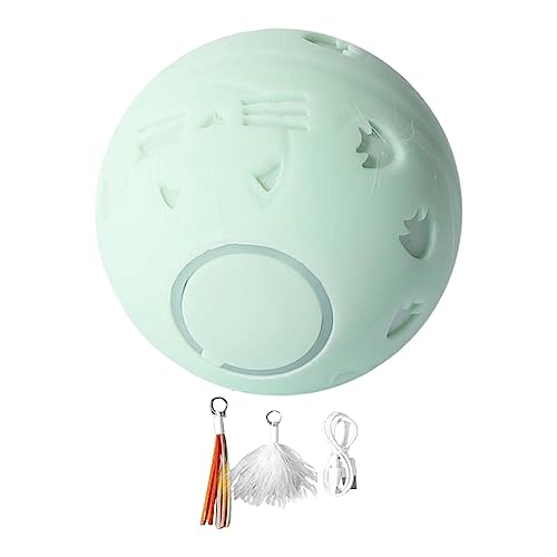 predolo Interaktive Katzenbälle, automatisch rollender Ball mit LED-Lichtern, für kleine Tiere, Durchmesser 48 mm, wiederaufladbares elektrisches von predolo