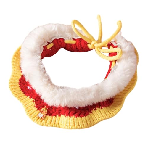 predolo Kätzchen-Halsketten-Schal, handgewebt, Häkel-Lätzchen, verstellbares Stricken, Katzenhalsbänder, Haustier-Schal für Kätzchen von predolo
