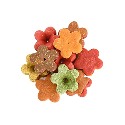 predolo Kaninchen-Hamste-Kauspielzeug Haustier-Zahnknirschspielzeug Kaustangen für Kleintier-Snacks, Blütenplätzchen von predolo