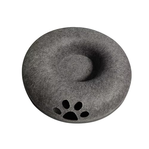 predolo Katze Filz Spielen Tunnel Katze Spielzeug Bett Katze Removable Nest Donut Form für Kaninchen Kätzchen Welpen Hunde, Grau 60x28cm predolo Katze Filz Spielen Tunnel Katze Spielzeug Bett Katze Removable Nest Donut Form für Kaninchen Kätzchen Welpen Hunde, Grau 60x28cm von predolo