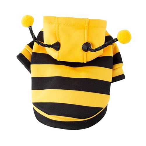 predolo Katzen Hoodies Haustiere Biene Halloween Kostüm Geburtstag Hund Warme Kleidung Welpen Pullover, XS von predolo