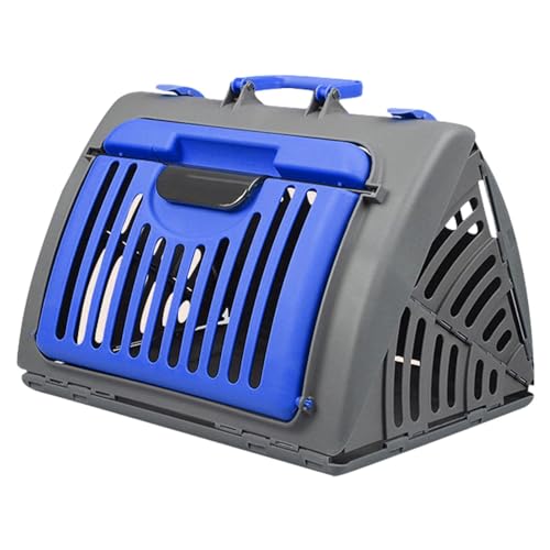 predolo Katzen- und Hundetransportbox, Faltbare Transportbox für Haustiere, Harte Seiten, Katzentransportbox, Kleintiertransportbox für Kätzchen, Blau von predolo