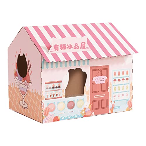 predolo Katzenhöhle aus Pappe mit Kratzbrett für verspielte, Rosa predolo Katzenhöhle aus Pappe mit Kratzbrett für verspielte, Rosa von predolo