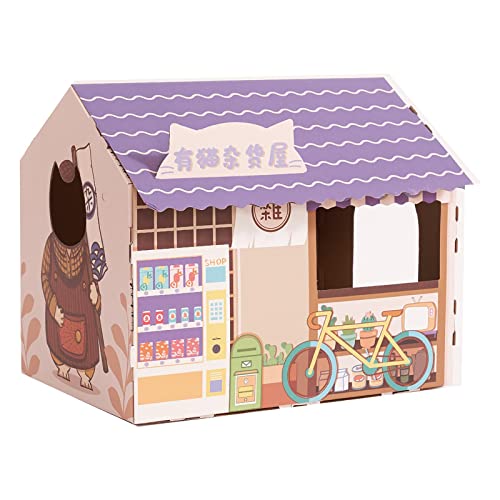 predolo Katzenhöhle aus Pappe mit Kratzbrett für verspielte, Violett predolo Katzenhöhle aus Pappe mit Kratzbrett für verspielte, Violett von predolo