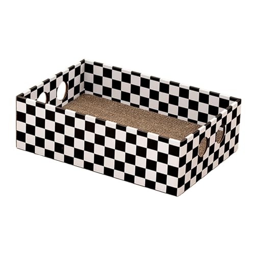 predolo Katzenkratzer aus Pappe, Kratzbrett, Katzenkratzbrett, Liegebox für kleine und mittelgroße Katzenkätzchen, Schwarz und weiß predolo Katzenkratzer aus Pappe, Kratzbrett, Katzenkratzbrett, Liegebox für kleine und mittelgroße Katzenkätzchen, Schwarz und weiß von predolo