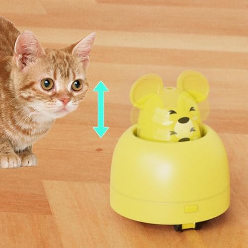 predolo Katzenmaus-Spielzeug für den Innenbereich, elektrisch und einziehbar, Gelb von predolo