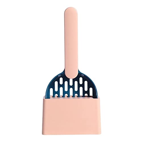predolo Katzenstreu-Schaufel mit praktischem Behälter - Effizientes Reinigungswerkzeug für Katzensand, Pink Blau von predolo