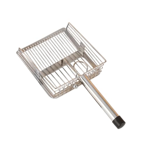 predolo Katzenstreuschaufel, Scooper, Haustierbedarf, Antihaftbeschichtet, Tragbar, Leicht zu Reinigen, Leichter Edelstahl, für Die Meisten Katzentoiletten, S, Streifen von predolo